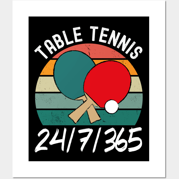 Table Tennis 24/7 Wall Art by footballomatic